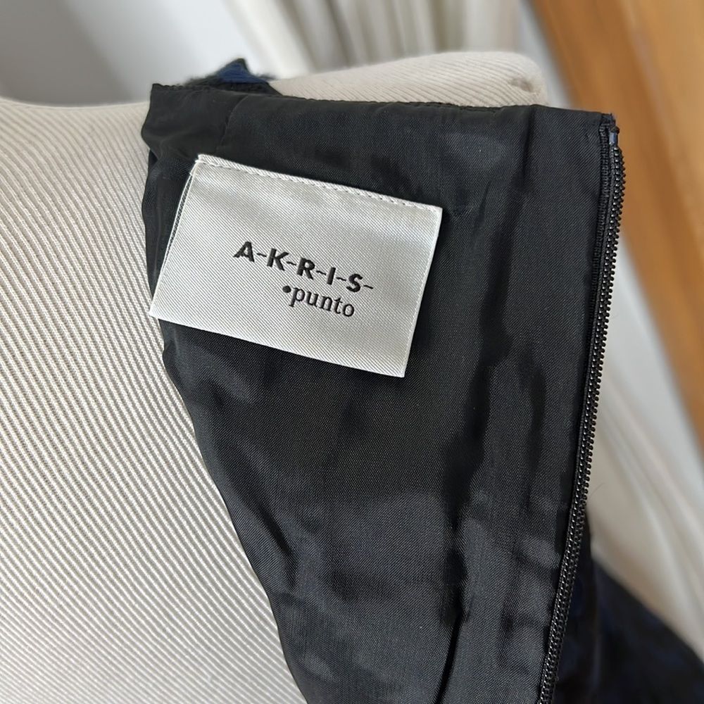 Akris Punto Navy Blue Dotted Jaquard Dress size 4 - Picture 8 of 10
